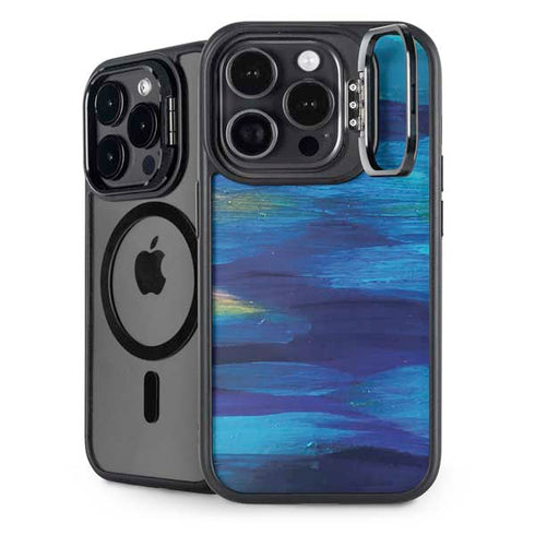 Ocean Blue Brush Stroke by Etta Vee iPhone 14 Pro Kickstand Case